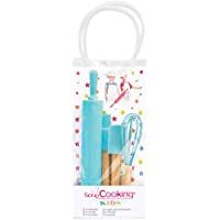 ScrapCooking Kids 1133 Set de 4 Utensilios para niños Silicona Azul Turquesa